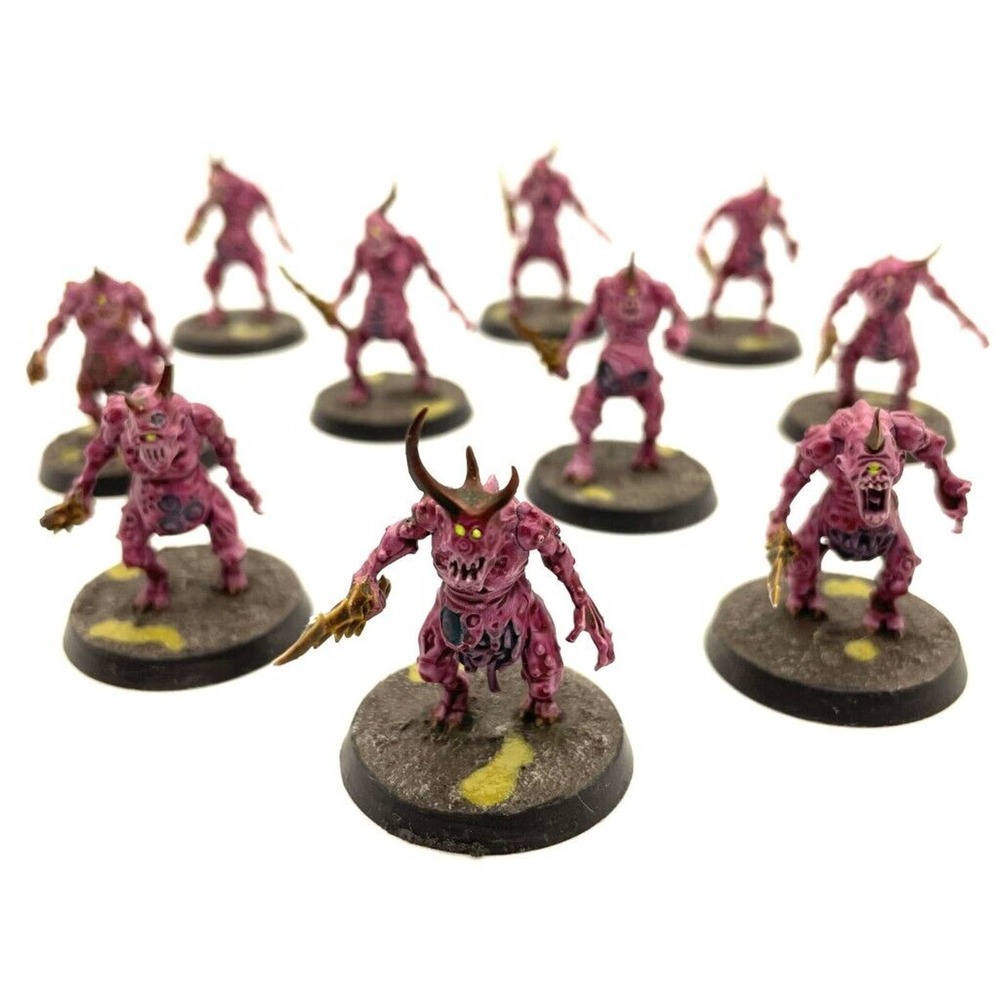 Daemons of Nurgle Plaguebearers 10 Painted Miniatures Fiend Age of Sigmar